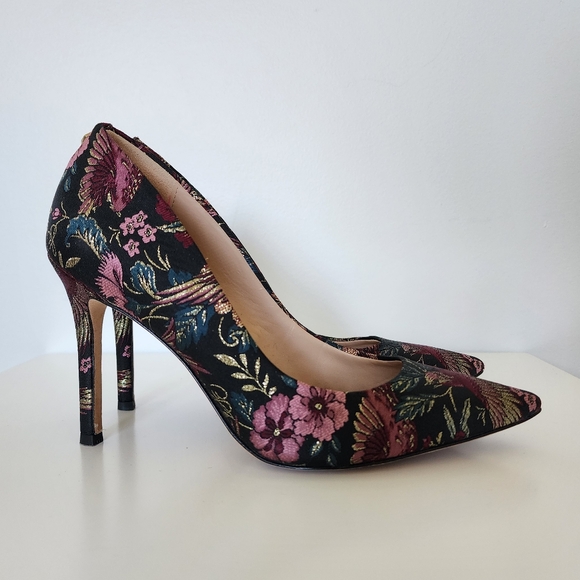 SAM EDELMAN Hazel Floral Bird Print Point Toe Pumps, size 5 - Picture 2 of 10